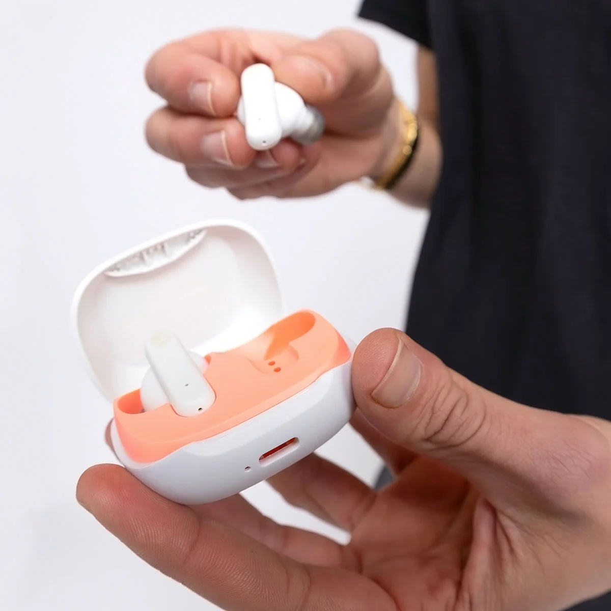 Skullcandy TW Smokin Buds In-Ear Headphones - Bone/Orange - Image 3
