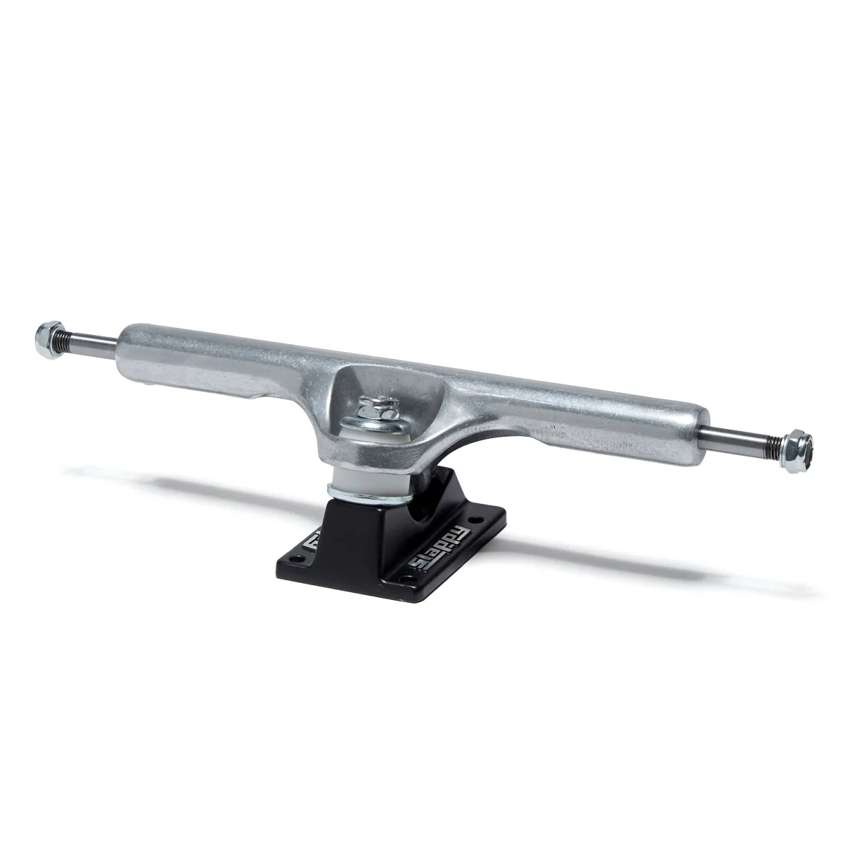 Slappy ST1 Hollow Wide Boy Skateboard Trucks - Polished/Black - 11.00" - Image 2