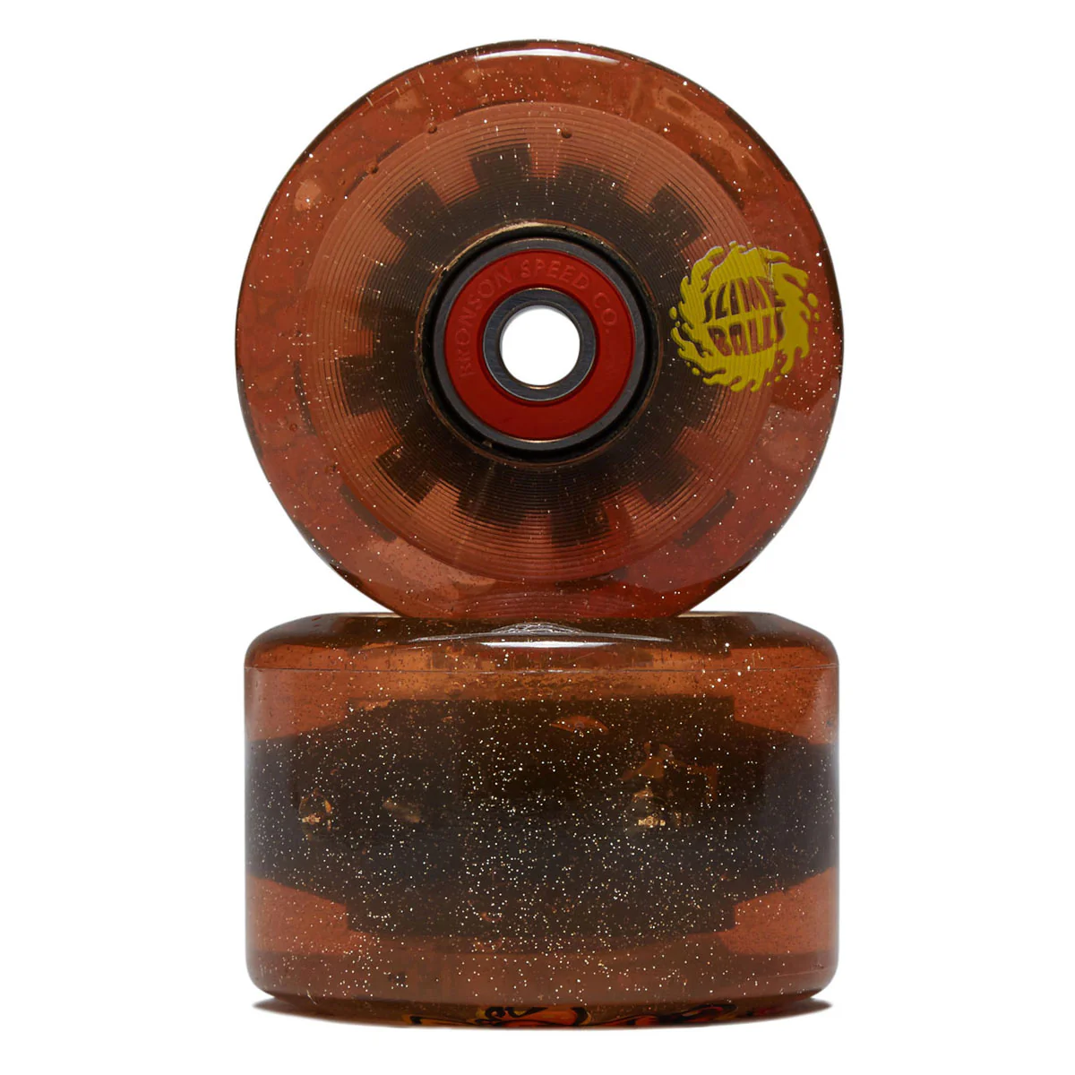 Slime Balls Frog Trips Light Ups OG Slime 78a Skateboard Wheels - Red Glitter - 60mm - Image 2