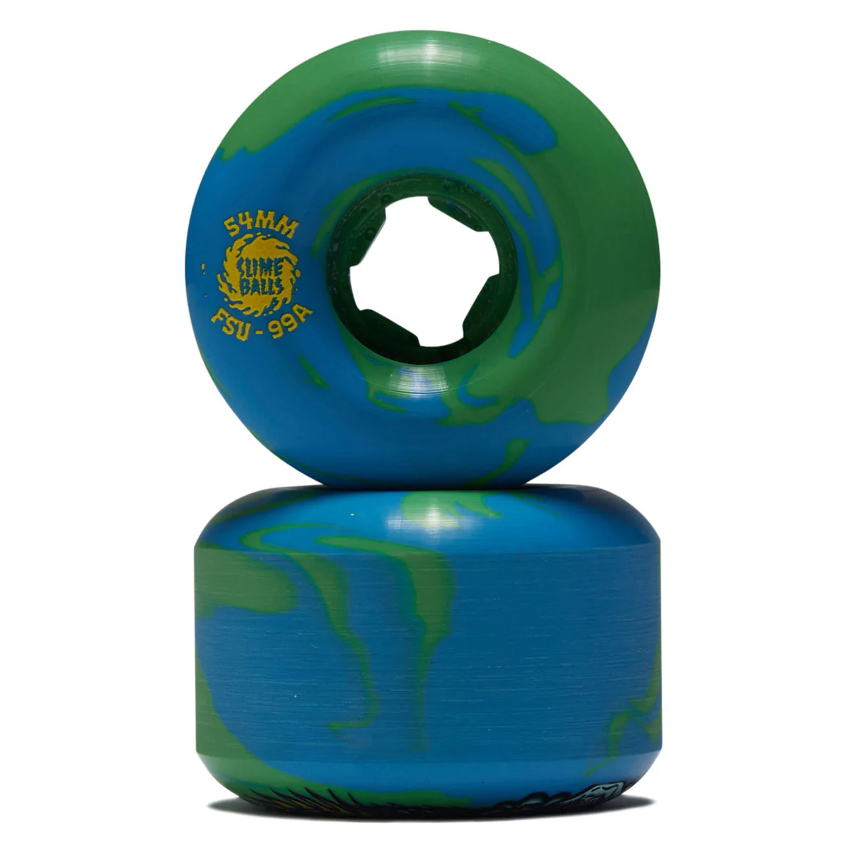 Slime Balls Greyson Fletcher Guest Chubbies 99a Skateboard Wheels - Green/Blue Swirl - 54mm - Image 2