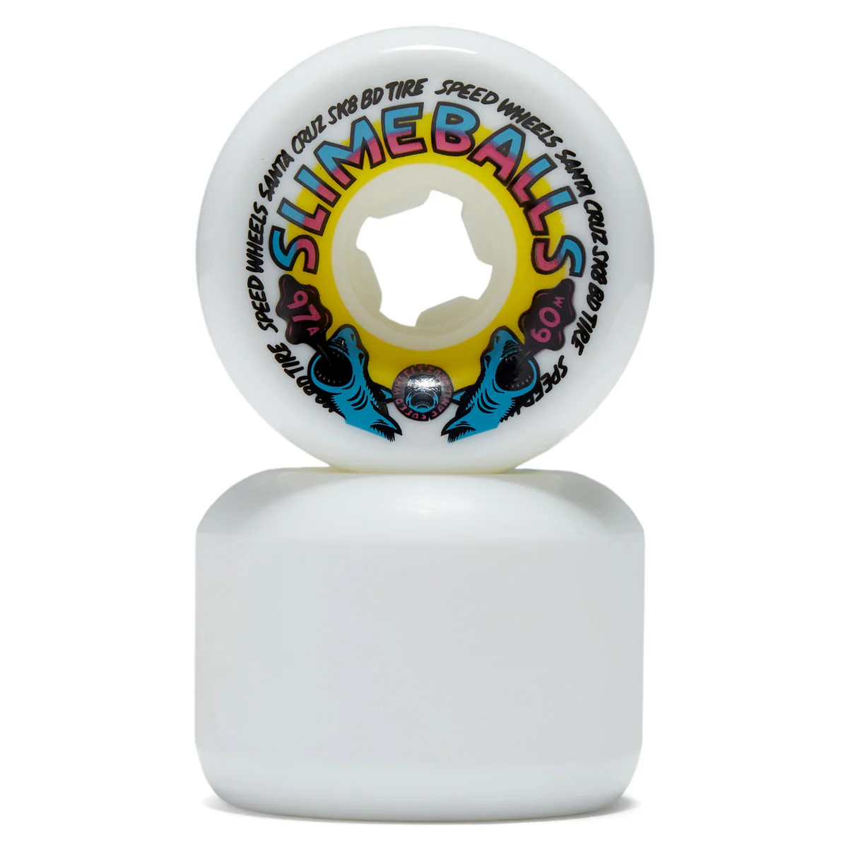 Slime Balls Heritage Shark Spew Vomits 97a Skateboard Wheels - White - 60mm - Image 2
