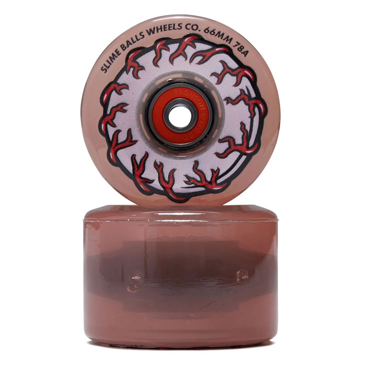 Slime Balls Pink Eyes Light Ups OG Slime 78a Skateboard Wheels - Pink - 66mm - Image 2
