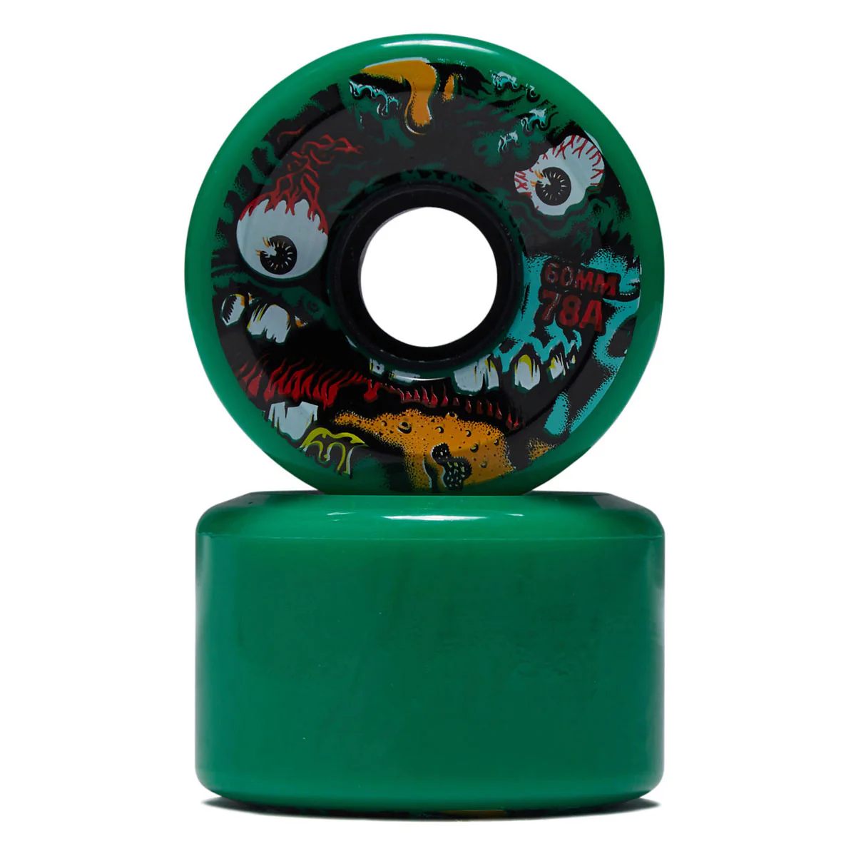 Slime Balls Roskopp Face Two Reissue OG Slime 78a Skateboard Wheels - Green - 60mm - Image 2