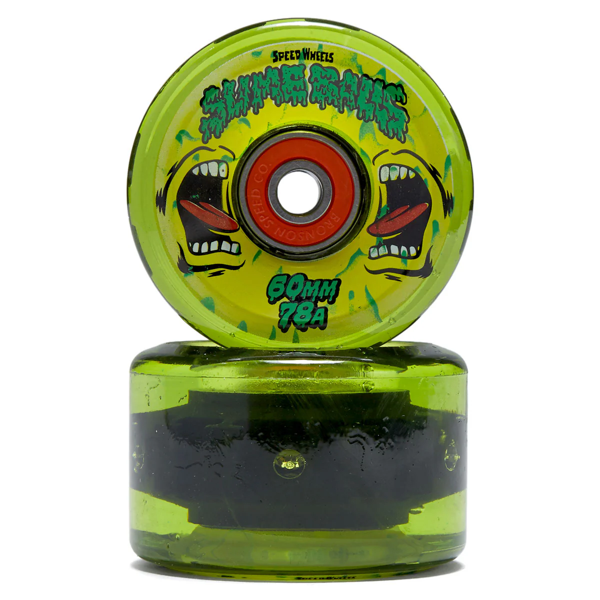 Slime Balls Screaming Slime Light Ups OG Slime 78a Skateboard Wheels - Green - 60mm - Image 2