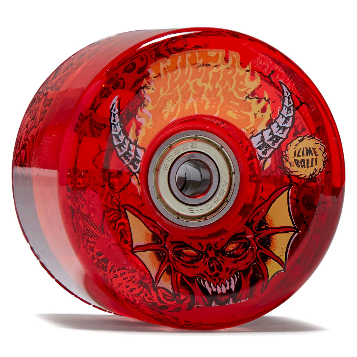 Slime Balls x Stranger Things Hellfire Club Light Ups OG Slime 78a Skateboard Wheels - Red - 66mm