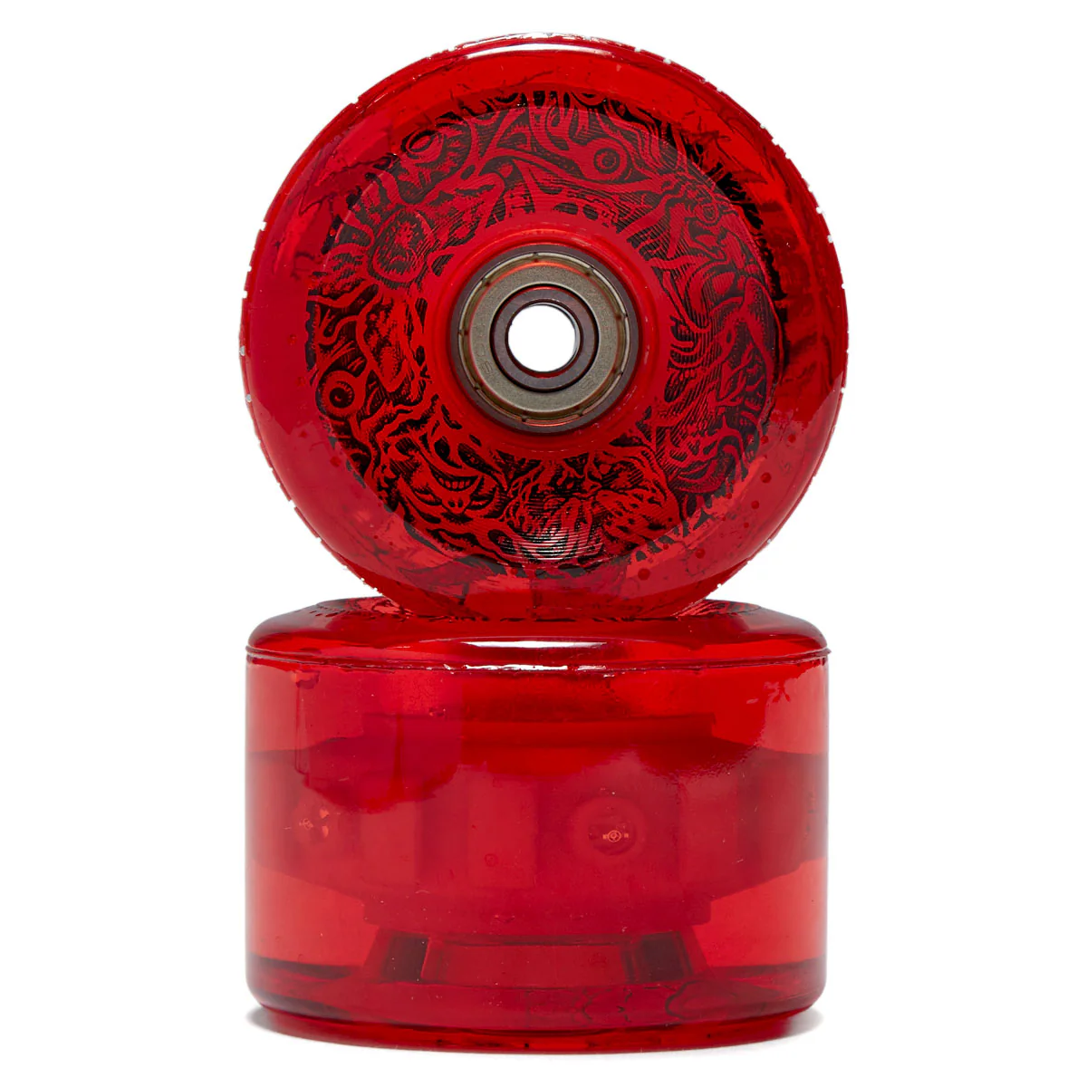 Slime Balls x Stranger Things Hellfire Club Light Ups OG Slime 78a Skateboard Wheels - Red - 66mm - Image 2