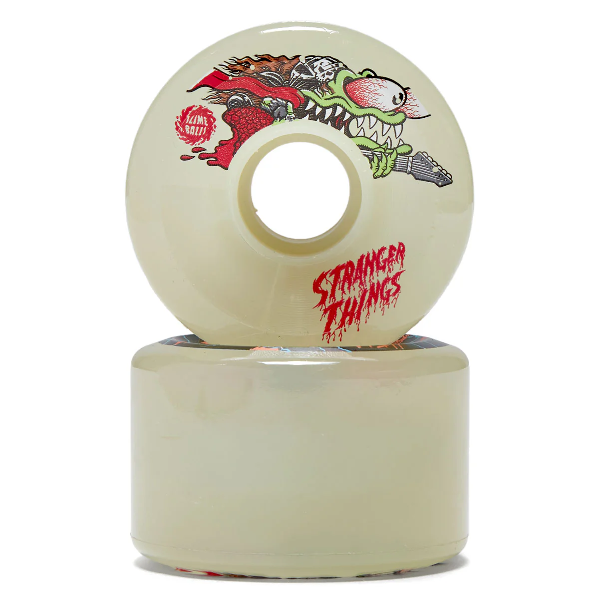 Slime Balls x Stranger Things Meek Slasher Eddie OG Slime 78a Skateboard Wheels - Glow In The Dark - 60mm - Image 2