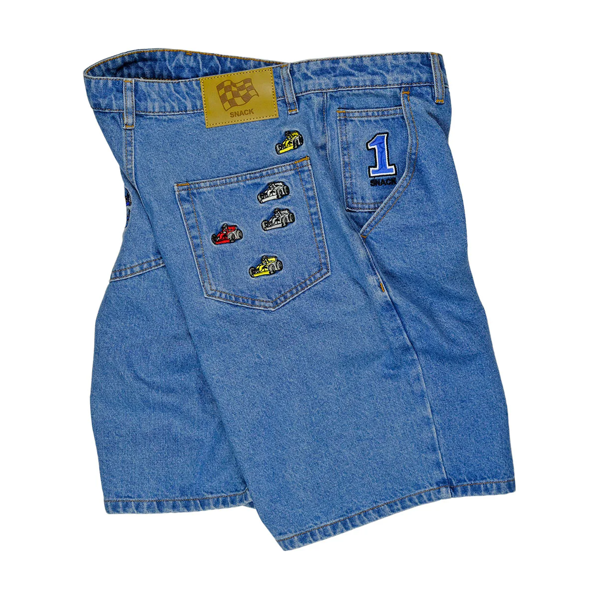 Snack Pole Position Jean Shorts - Skyline Blue - Image 5