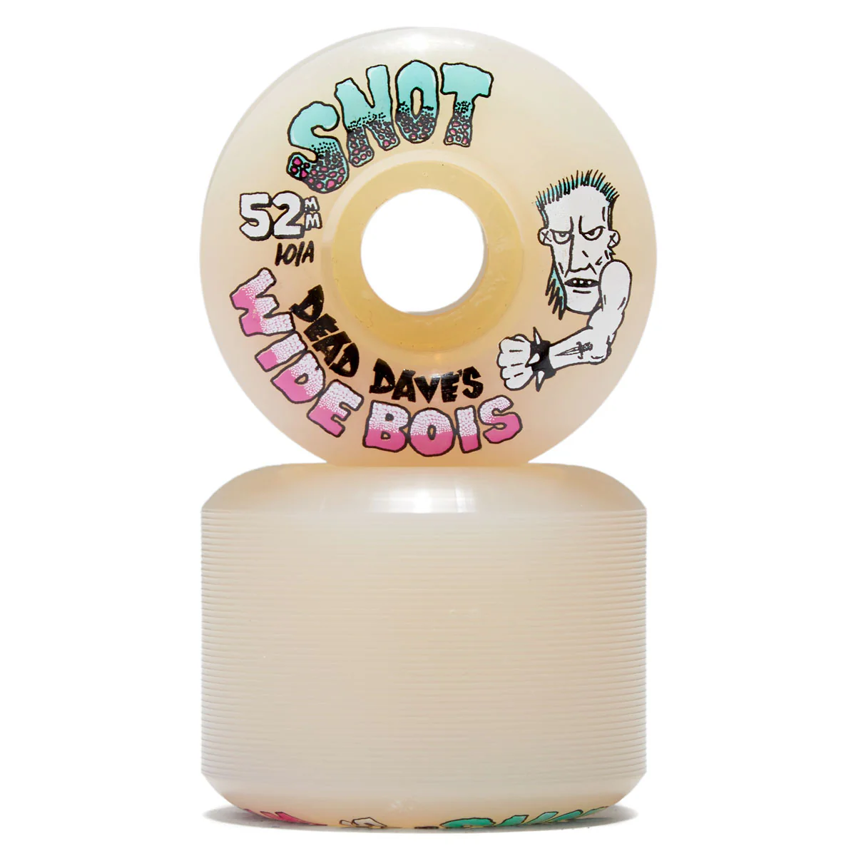 Snot Dead Dave's Wide Boys 101a Skateboard Wheels - White - 52mm - Image 2