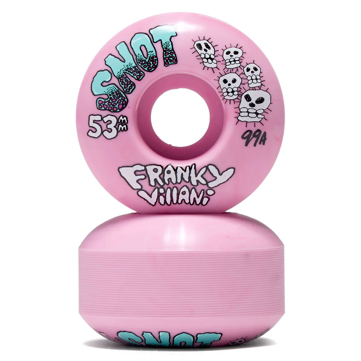 Snot Franky Villani Skulls 99a Skateboard Wheels - Pink - 53mm - Image 2