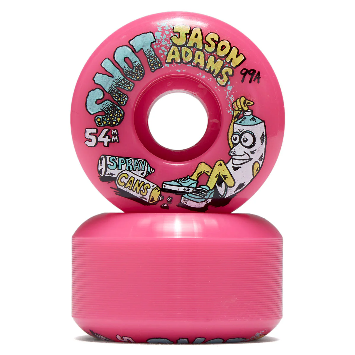 Snot Jason Adams Spray Cans 99a Skateboard Wheels - Pink - 54mm - Image 2