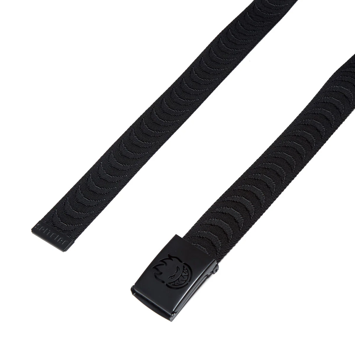 Spitfire Bighead Cut Out Crescent Jacquard Web Belt - Black/Black - Image 2