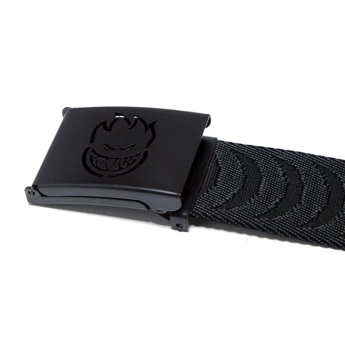 Spitfire Bighead Cut Out Crescent Jacquard Web Belt - Black/Black - Image 3