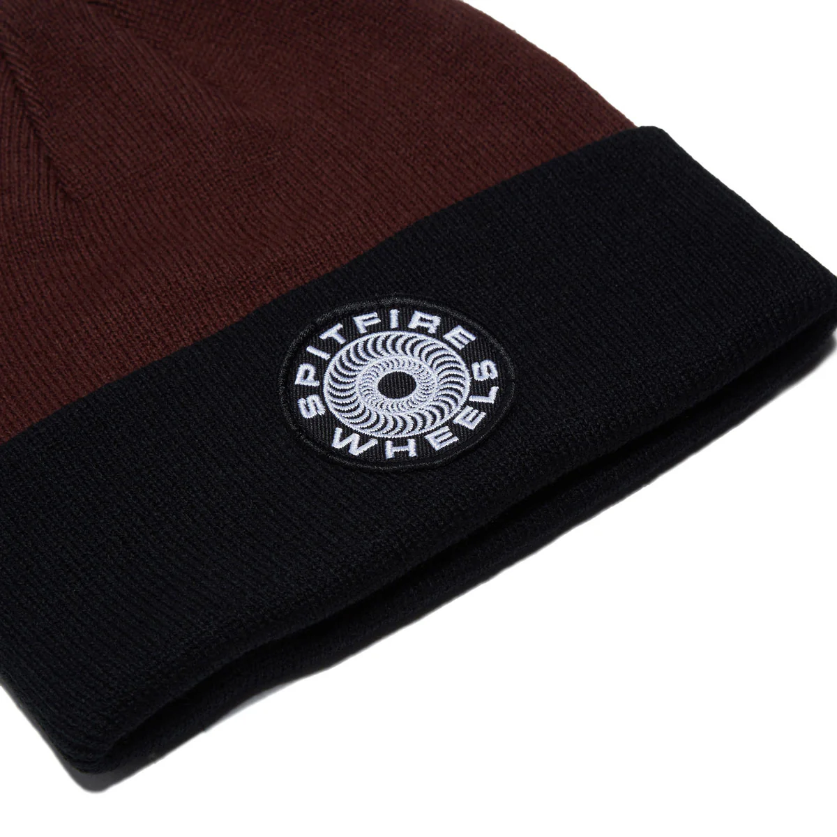 Spitfire Classic '87 Swirl Patch Beanie - Black/Dark Red - Image 2