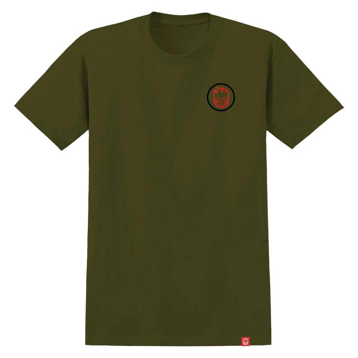 Spitfire Classic Swirl Overlay T-Shirt - Military Green/Black/Red - Image 2