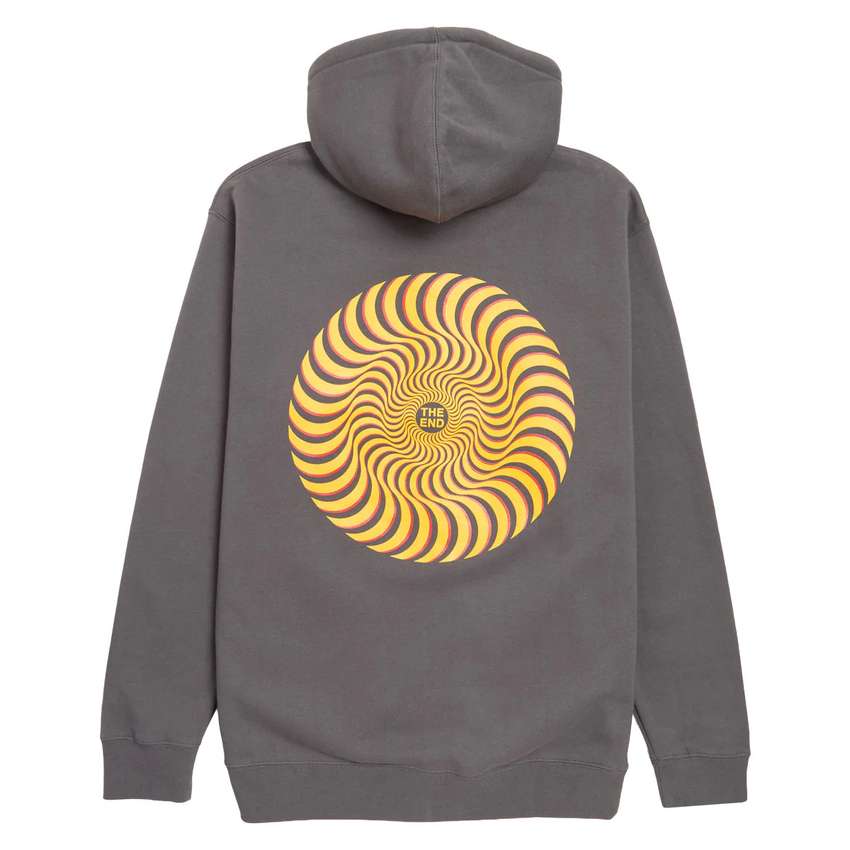 Spitfire Classic Swirl Overlay Zip Up Hoodie - Charcoal/Yellow/Red - Image 2