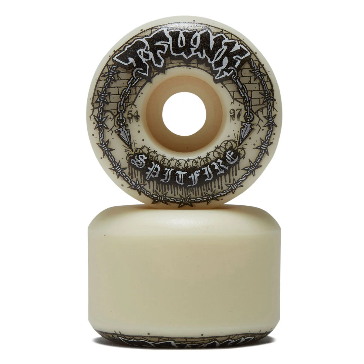 Spitfire T-Funk Raw F4 97 Radial Full Skateboard Wheels - Natural - 54mm - Image 2