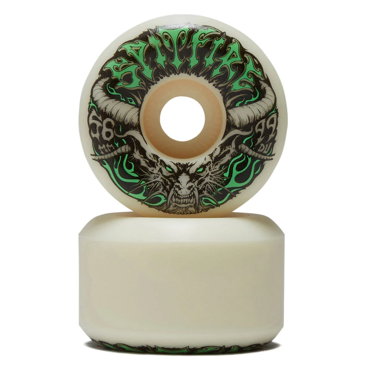 Spitfire Team Demon Redux F4 99 Conical Full Skateboard Wheels - Natural - 56mm - Image 2