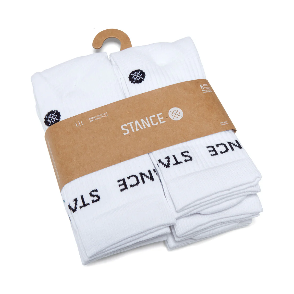 Stance Origin Crew 6 Pack Of Socks - White - Image 2