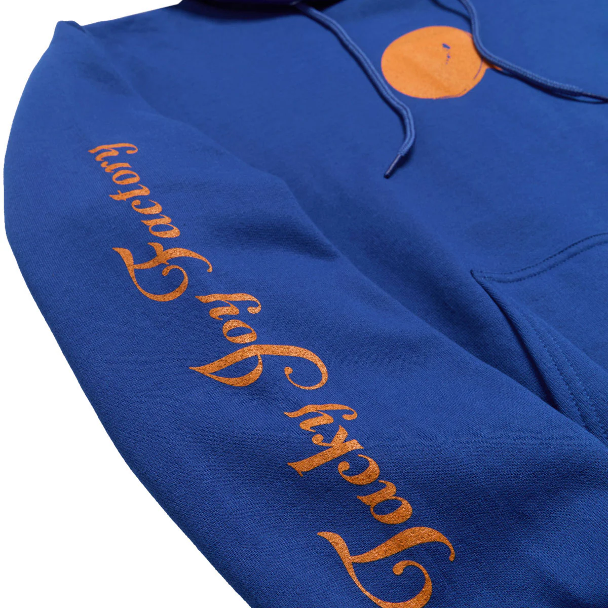 Tacky Joy Factory Script Hoodie - Blue/Orange - Image 2
