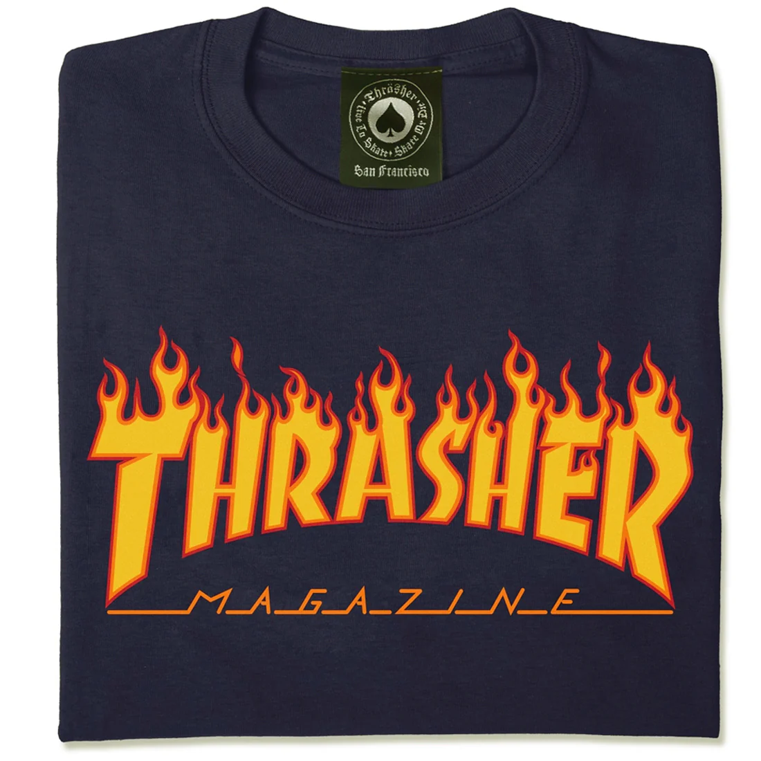 Thrasher Flame T-Shirt - Navy - Image 2