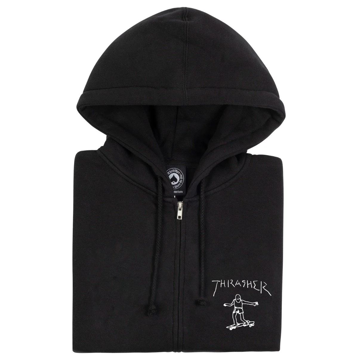 Thrasher Gonz Logo Zip Up Hoodie - Black - Image 2