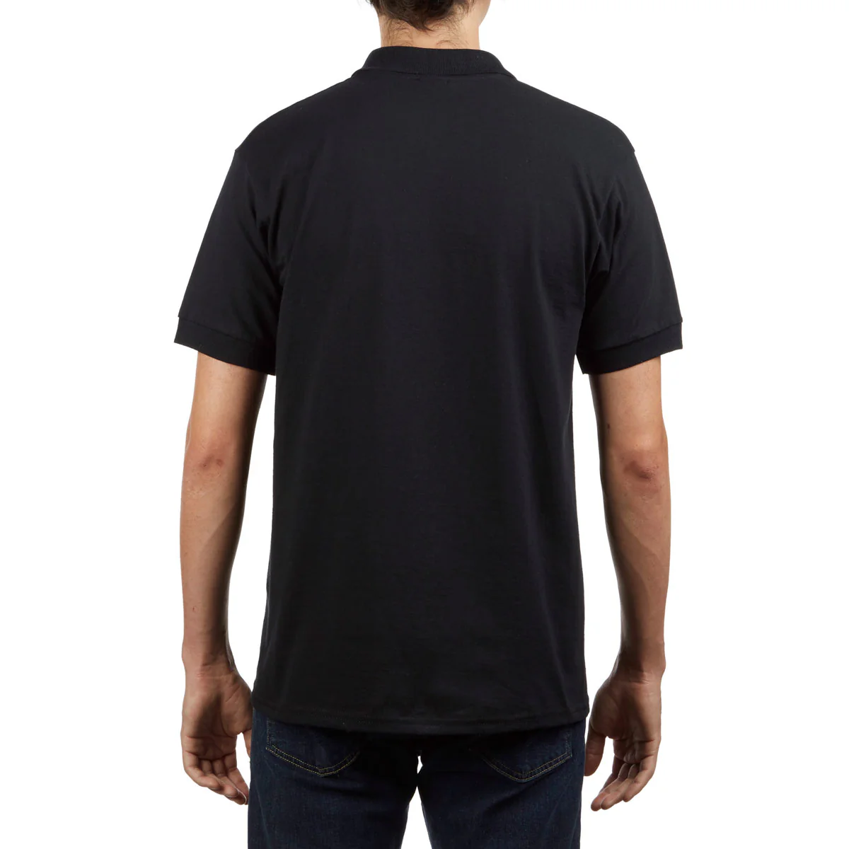 Thrasher Logo Embroidered Polo Shirt - Black - Image 2