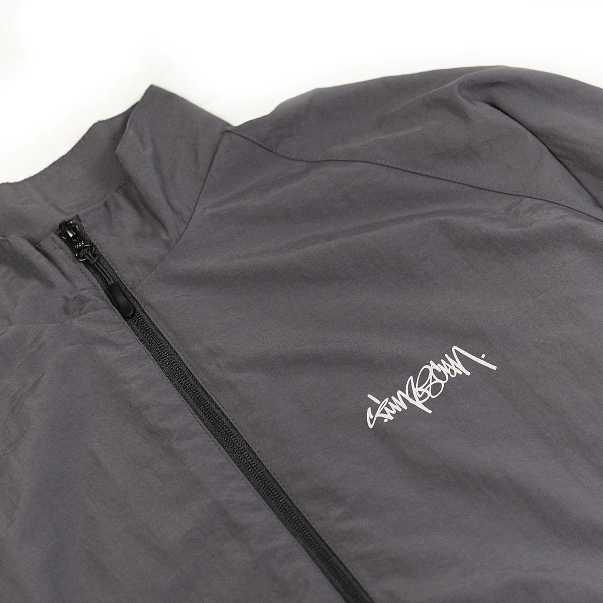 Timescan Script Logo Windbreaker Jacket - Dark Grey - Image 2