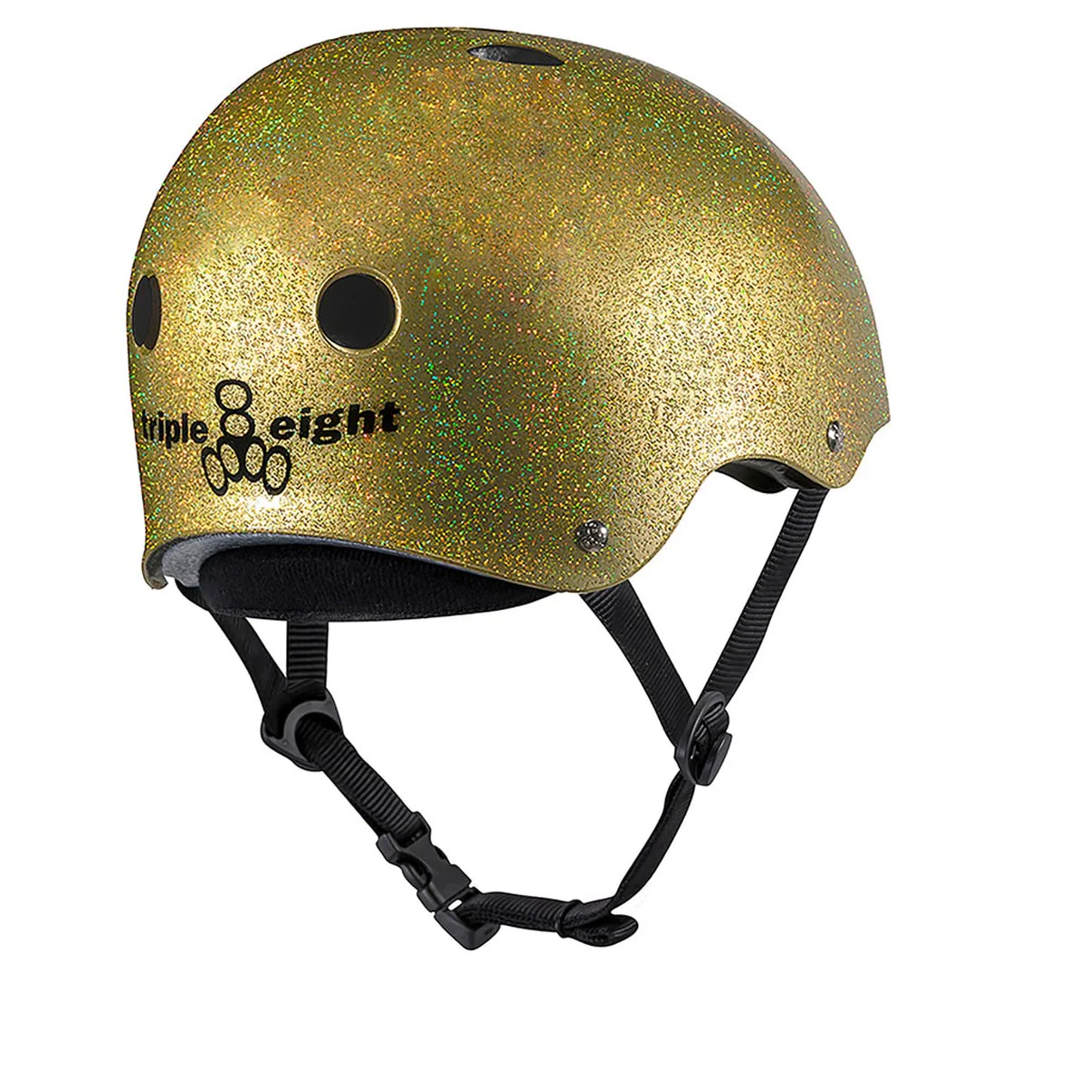 Triple Eight Deep Cover Helmet - Gold Glitter - Image 2