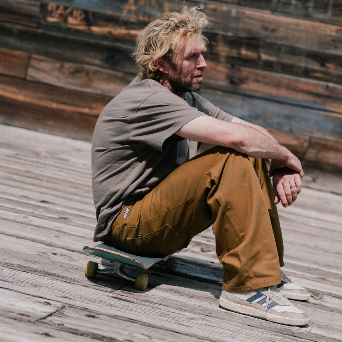Unless Baggy Canvas Pants - Breen - Image 3
