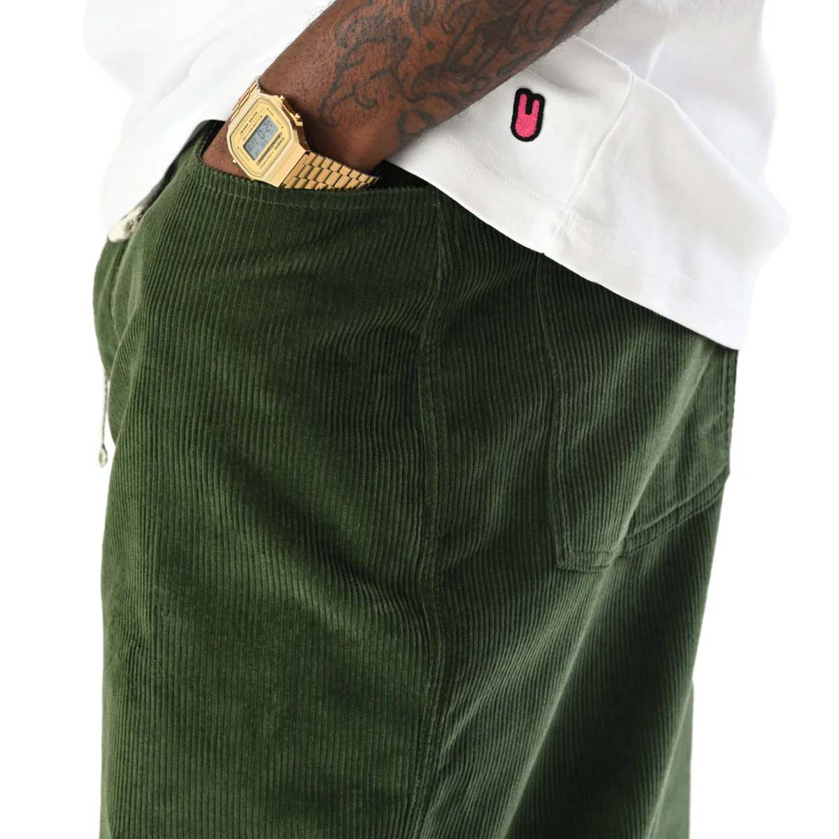 Unless Baggy Cord Pants - Black Forest - Image 4