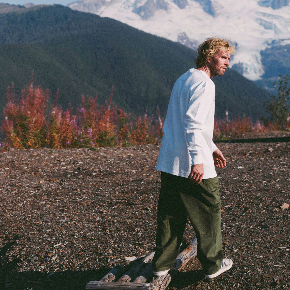 Unless Baggy Cord Pants - Black Forest - Image 5