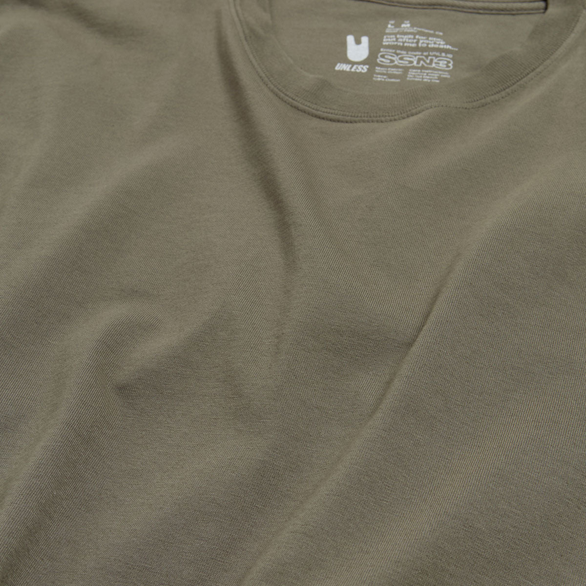 Unless Essentials T-Shirt - Smokey Olive Washed - Image 3
