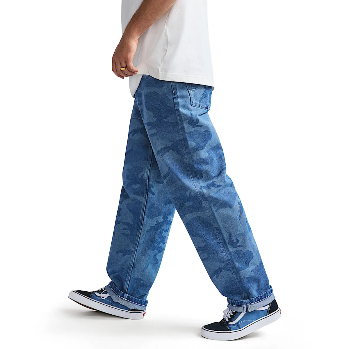 Vans Check-5 Loose Camo Printed Denim Jeans - Stonewash Blue - Image 3
