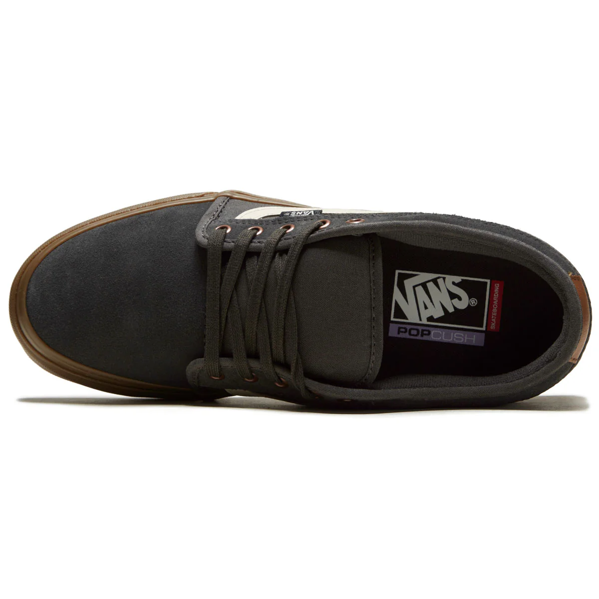 Vans Skate Chukka Low Sidestripe Shoes - Herringbone Dark Grey/Gum - Image 3