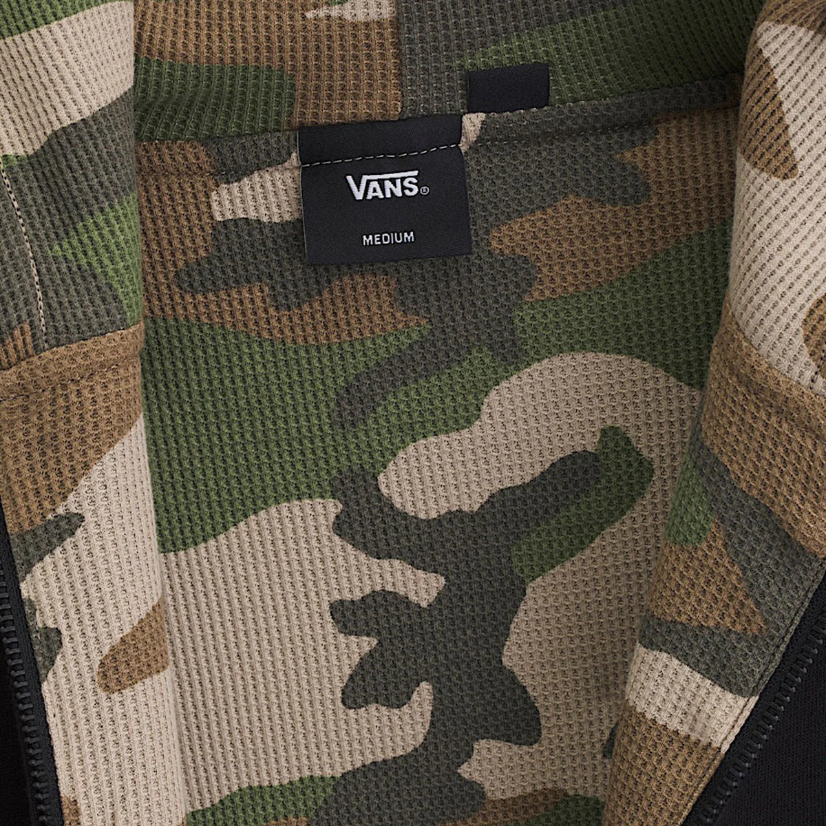 Vans Dover Thermal Lined Full Zip Up Jacket - Black/Vintage Camo - Image 4