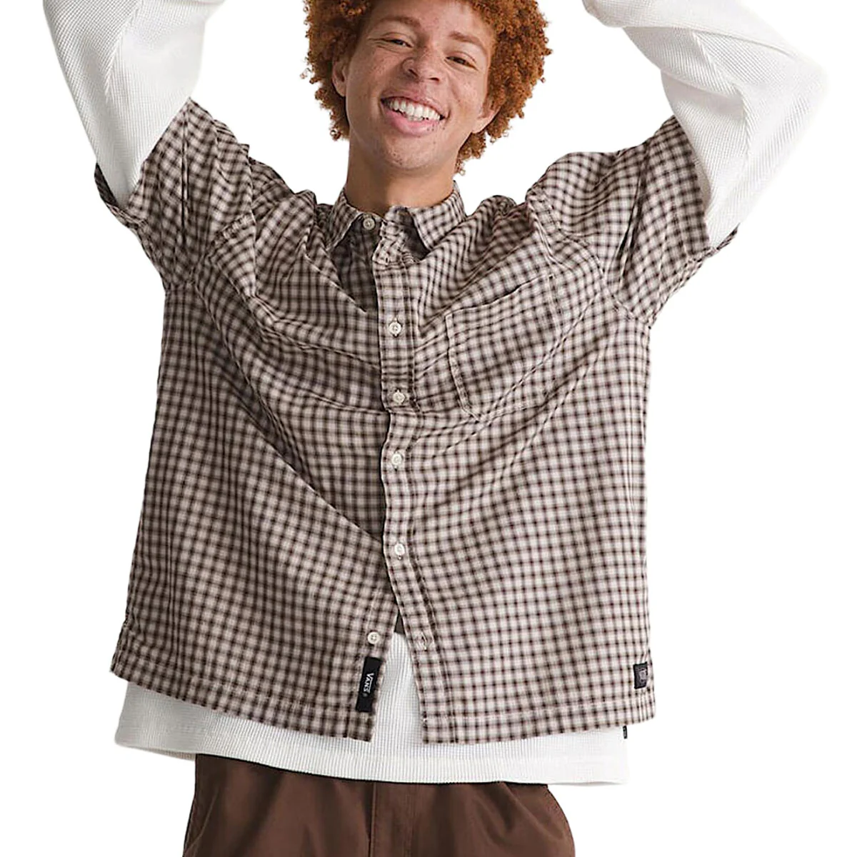 Vans Larkspur Mini Plaid Shirt - Oatmeal/Demitasse - Image 2