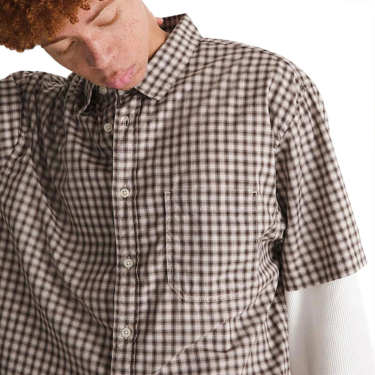 Vans Larkspur Mini Plaid Shirt - Oatmeal/Demitasse - Image 4