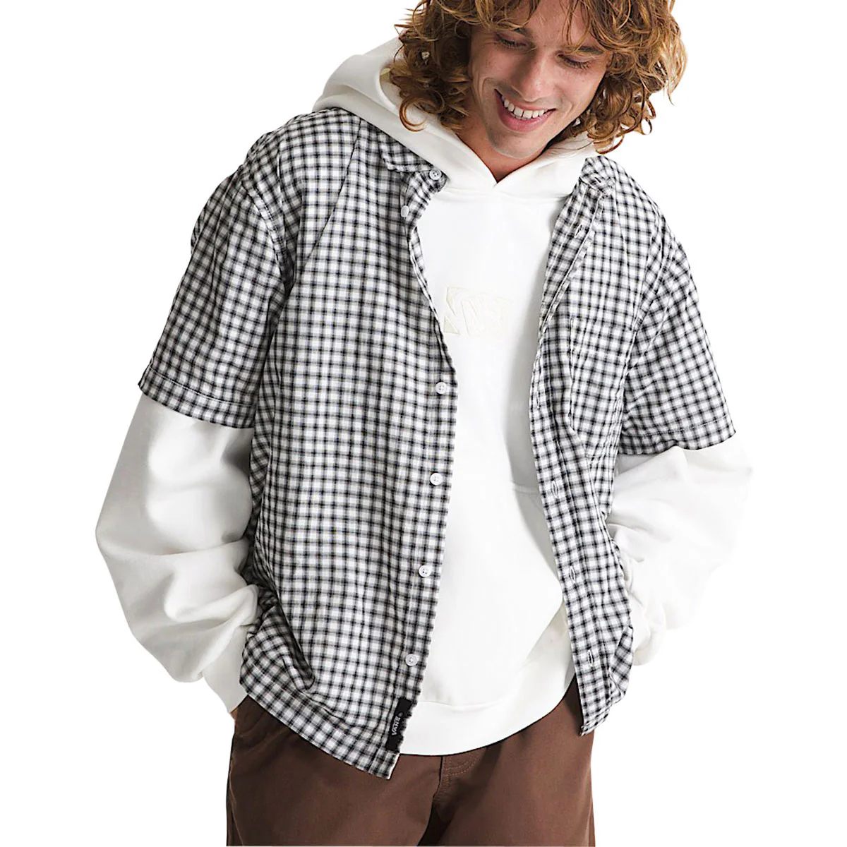 Vans Larkspur Mini Plaid Shirt - White/Black - Image 2