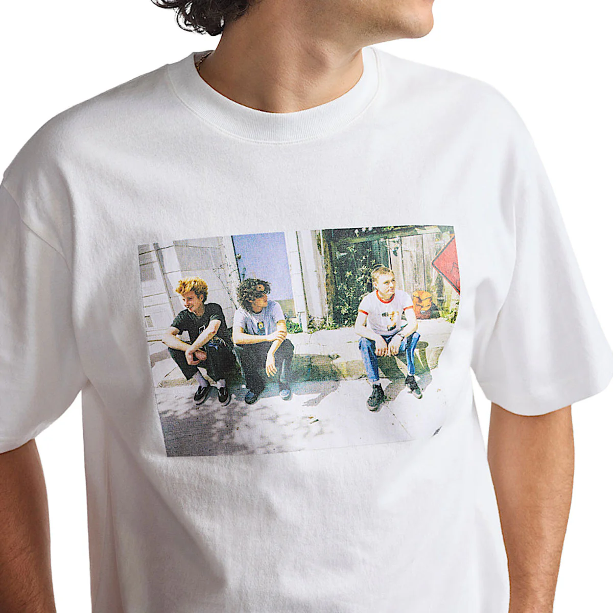 Vans Skate x Atiba Haze Curb Crew T-Shirt - White - Image 4