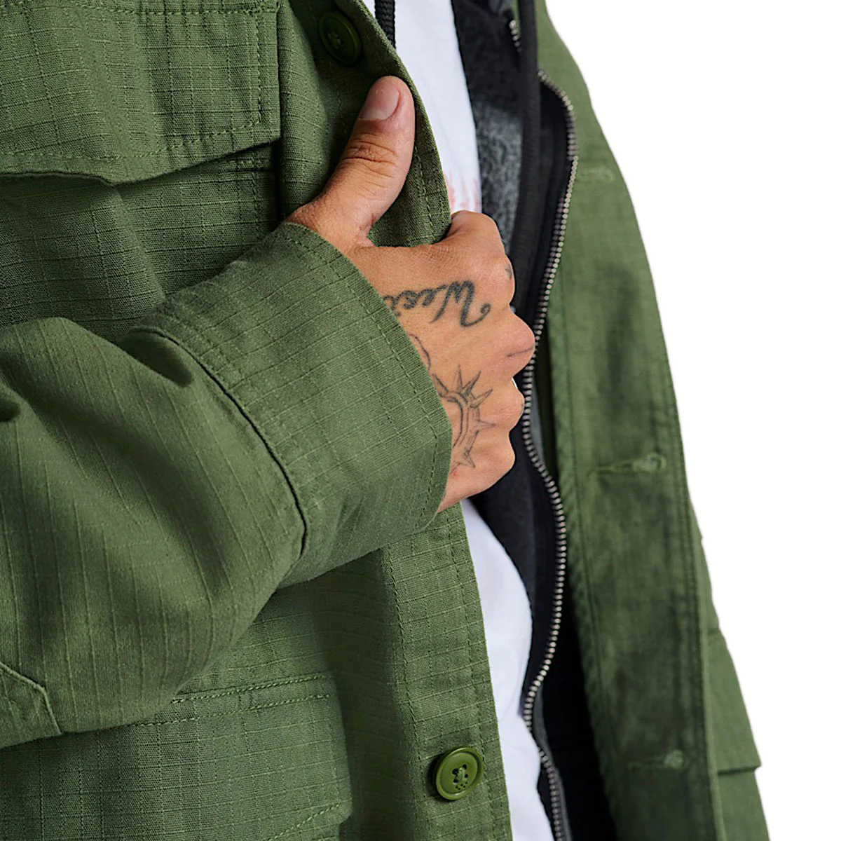 Vans Skate x Atiba Haze Military Over Shirt - Pine Forest - Image 4