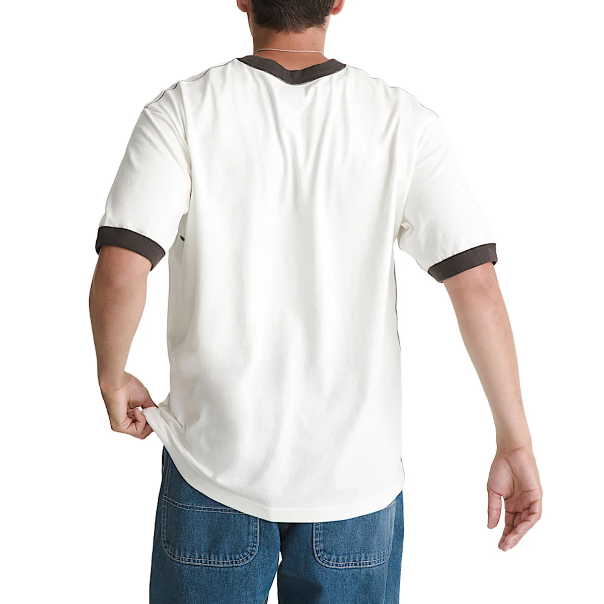 Vans Skate Mike G Snake Flame Ringer T-Shirt - Marshmallow - Image 3