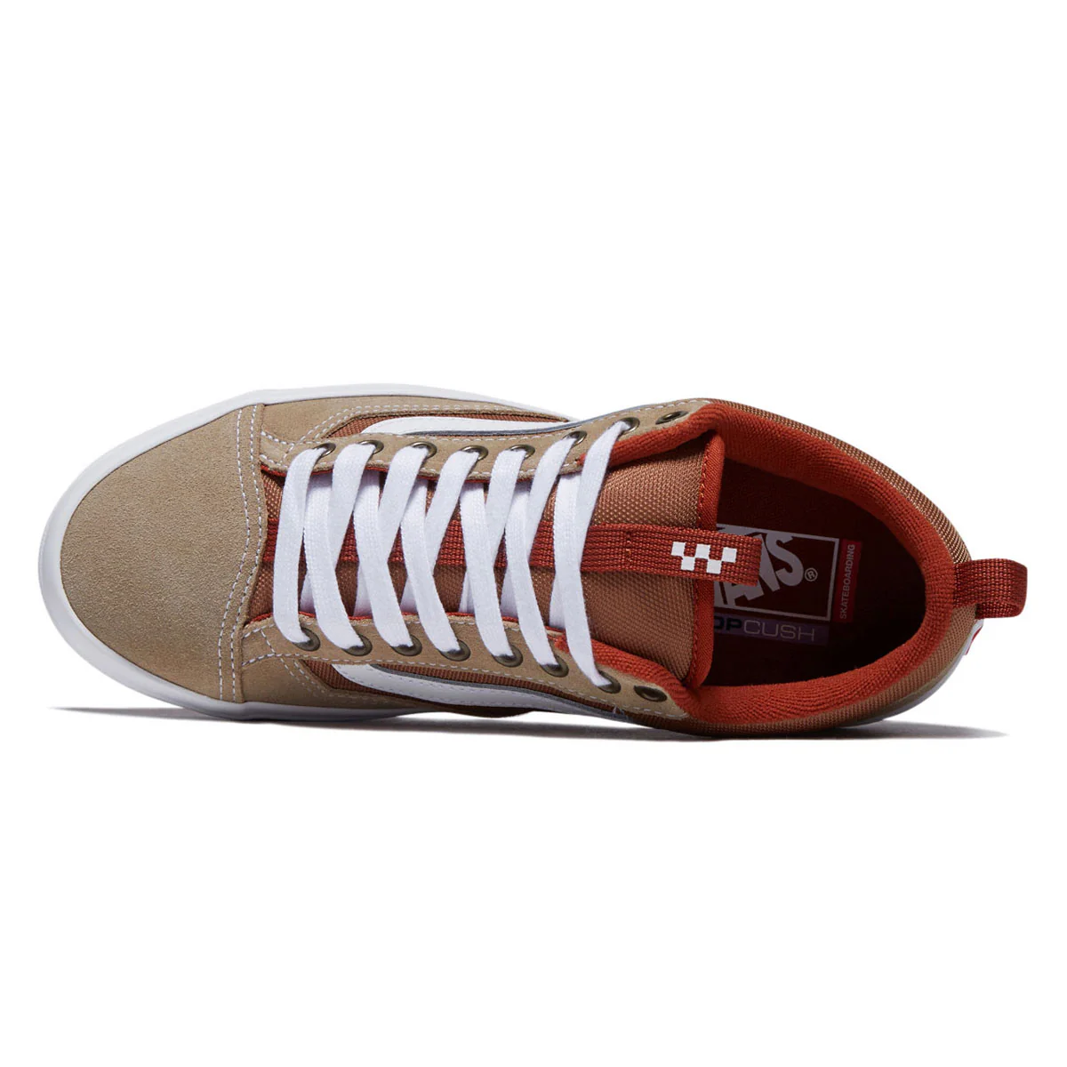 Vans Skate Old Skool 36+ Shoes - Khaki/Burnt Orange - Image 3