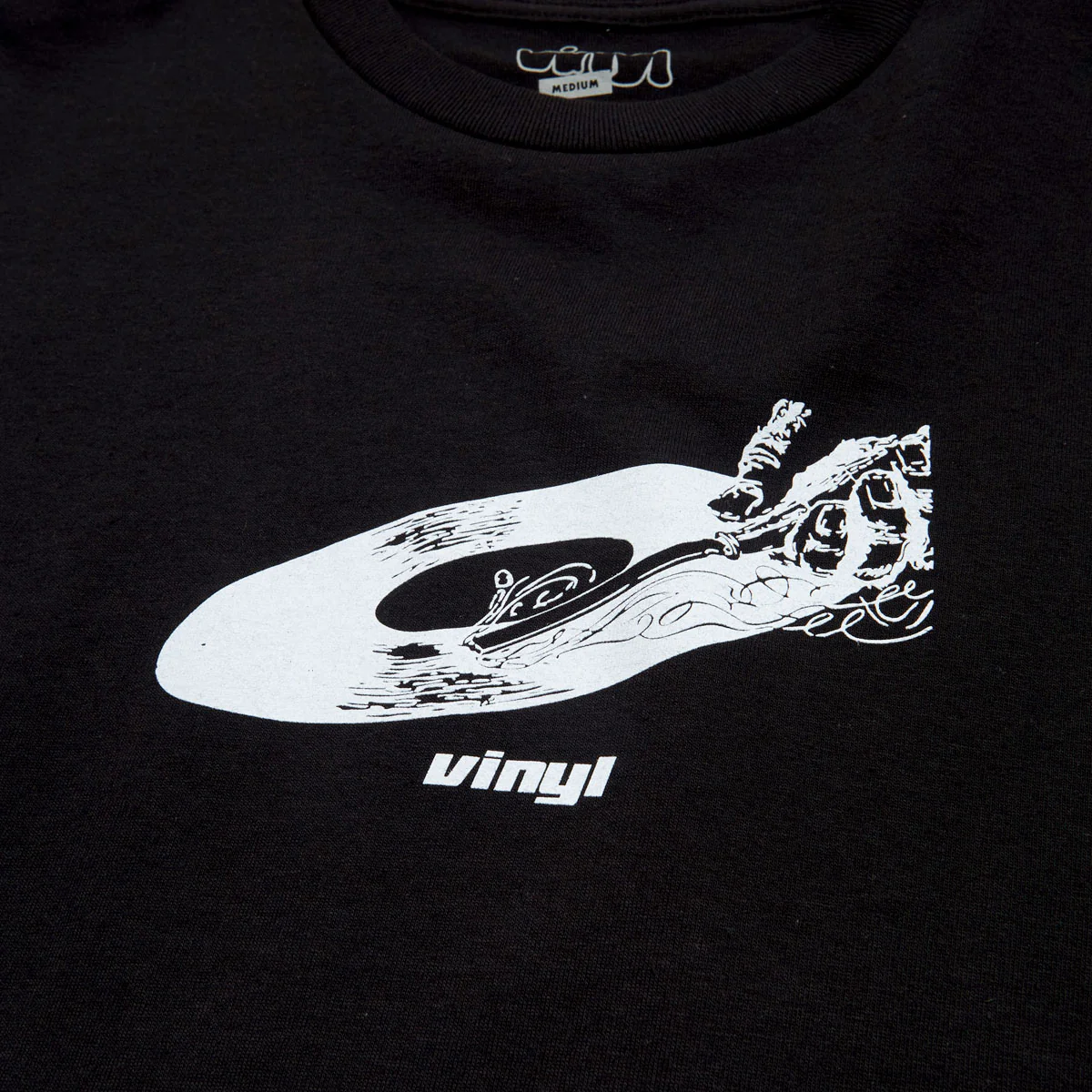 Vinyl Record T-Shirt - Black - Image 2