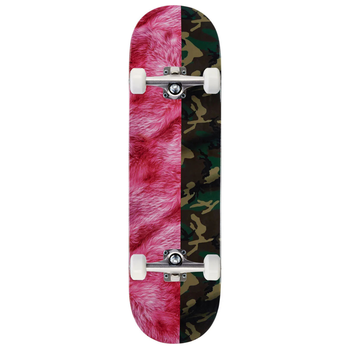 Violet Pink Fur And Camo Skateboard Complete - 8.25"