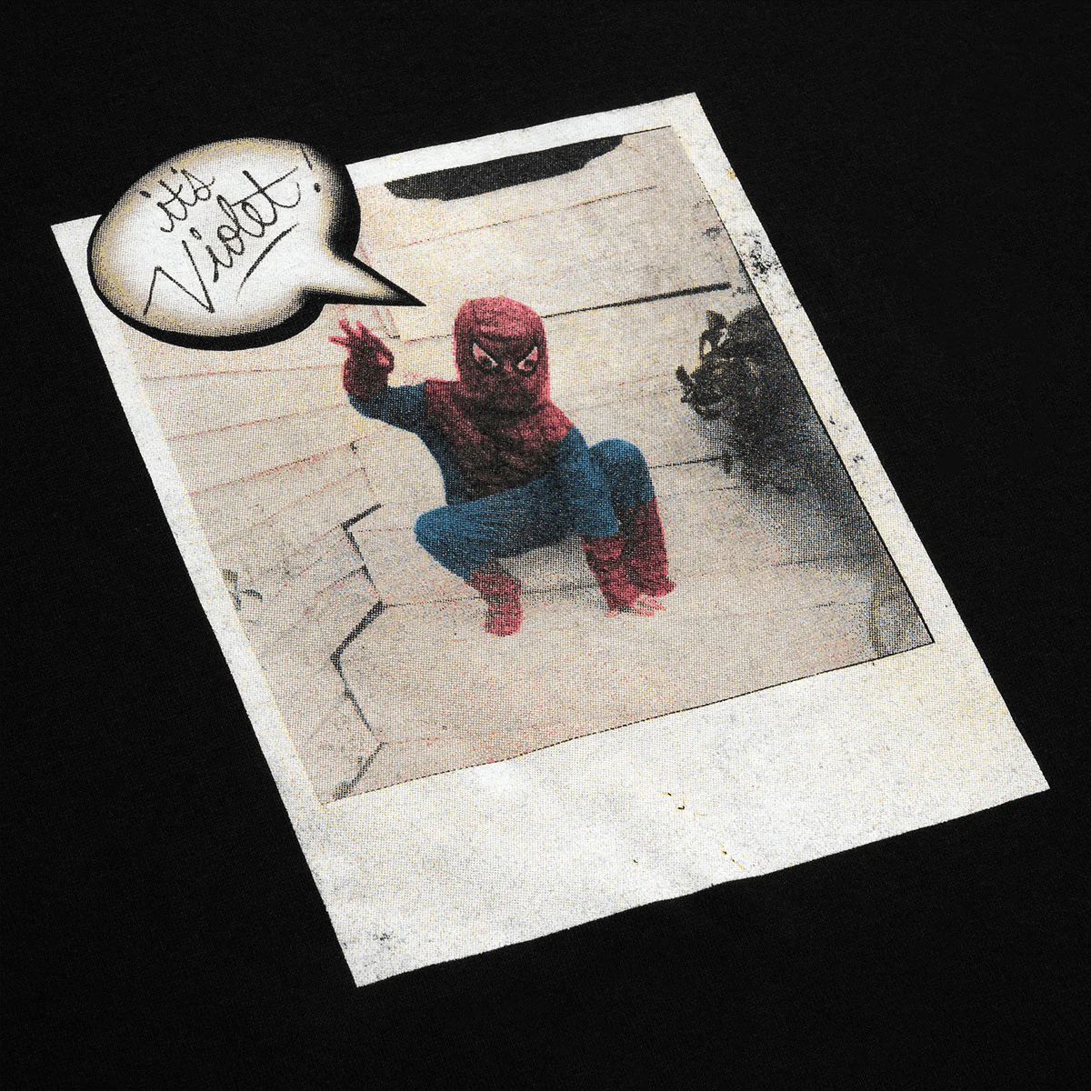 Violet Spiderman Polaroid T-Shirt - Black - Image 2