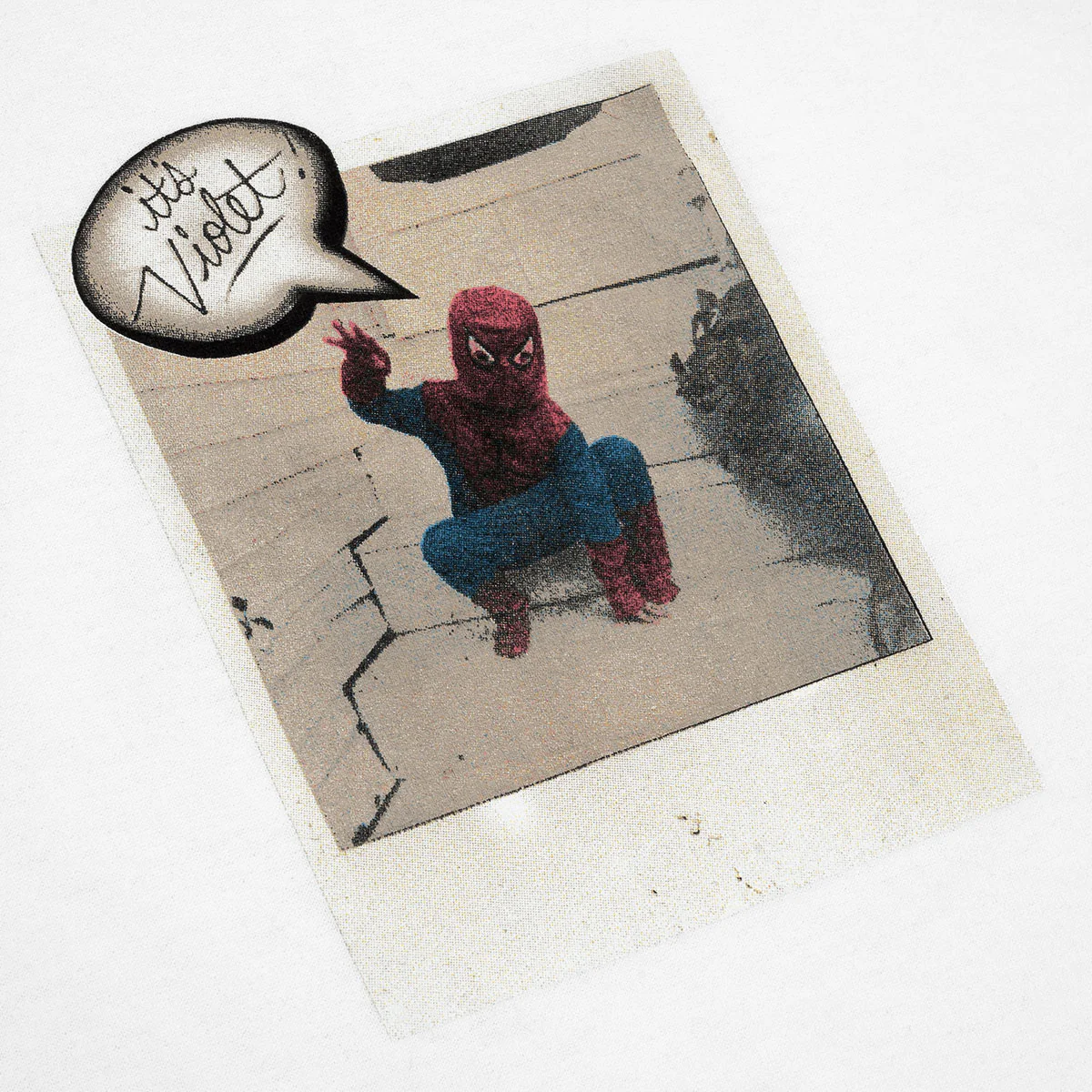 Violet Spiderman Polaroid T-Shirt - White - Image 2