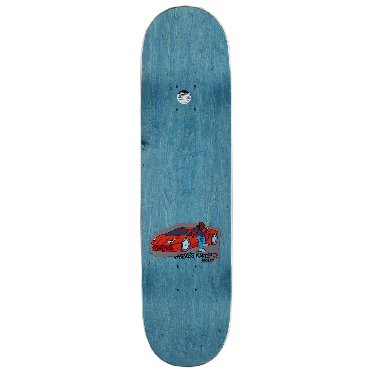 Violet Where’s Kader? Skateboard Deck - 8.25" - Image 2