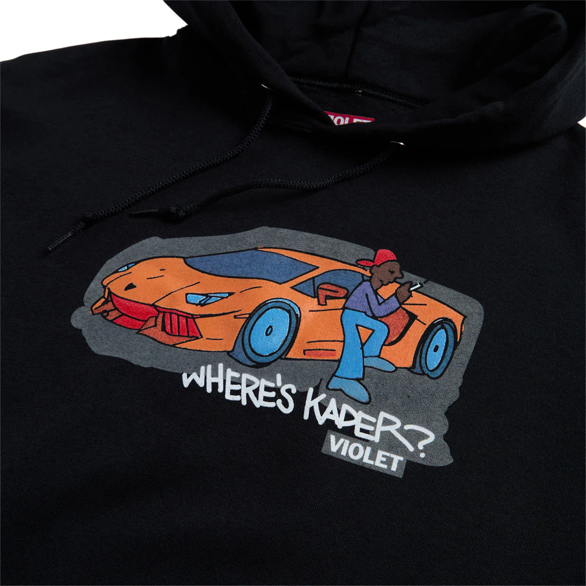 Violet Where's Kader? Hoodie - Black - Image 2