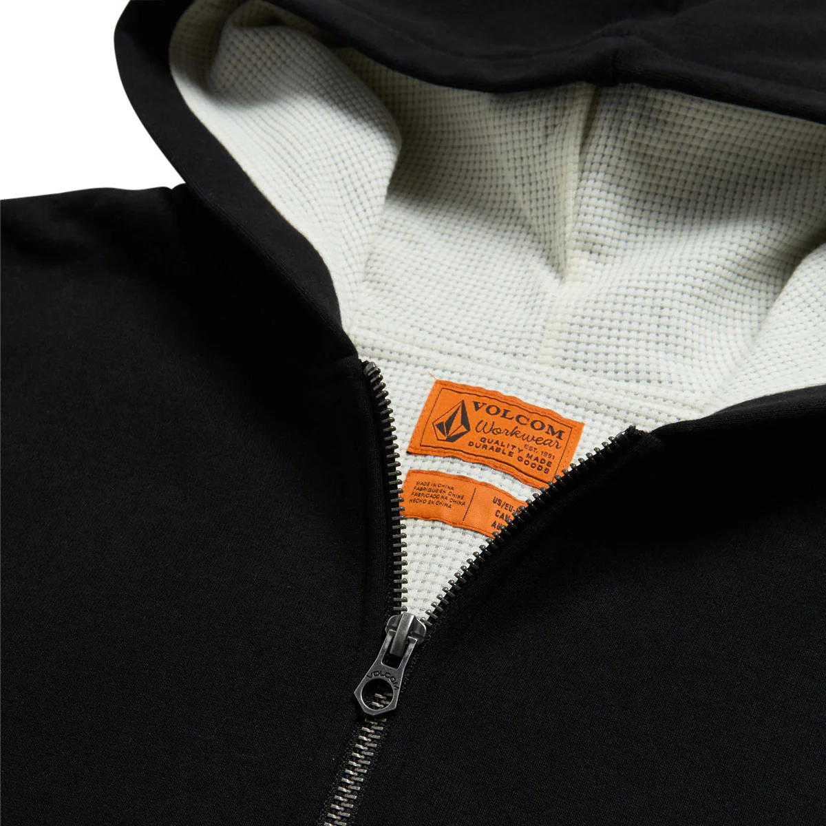 Volcom Axestone Workwear Lined Fleece Hoodie - Black - Image 3